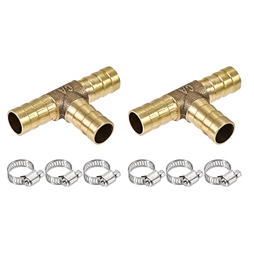 sourcing map 2 Stück Barb Schlauchanschluss 10 mm Außendurchm. Tee T-Form Rohrverbinder Messing mit 6 Stück 6-12 mm Schlauchschellen sourcing map 2 Stück Barb Schlauchanschluss 10 mm Außendurchm. Tee T-Form Rohrverbinder Messing mit 6 Stück 6-12 mm Schlauchschellen von sourcing map