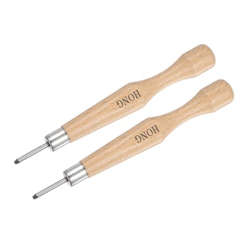 sourcing map 2 Stück Handwerk Schnitzmesser 1.5mm 50# Kohlenstoffstahl Kleine Dreieck Klinge Holz Griff Hobby DIY Gravur Handwerkzeug von sourcing map