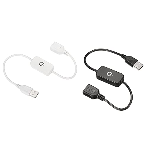 sourcing map 2 Stück LED Berühren Inline Dimmer 5V 3A USB Kabel Taktschalter Controller für Einfarbige Leuchtdioden Streifenlicht Schwarz, Weiß von sourcing map