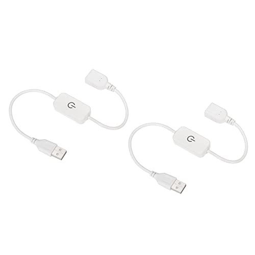 sourcing map 2 Stück LED Berühren Inline Dimmer 5V 3A USB Kabel Taktschalter Controller für Einfarbige Leuchtdioden Streifenlicht Weiß von sourcing map