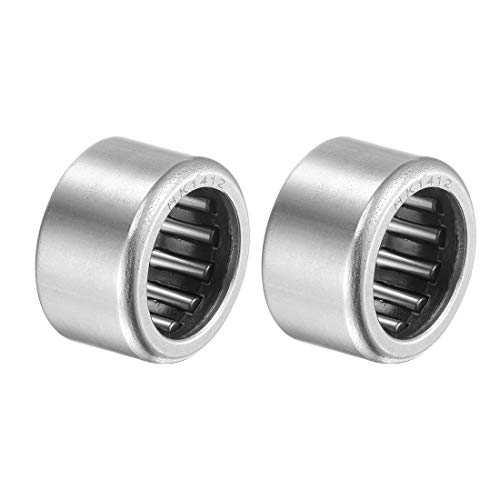 sourcing map 2 Stück Nadellager HK1412 14 mm Bohrung 20 mm Außendurchmesser 12 mm Breite Chromstahl Offene Ende von sourcing map