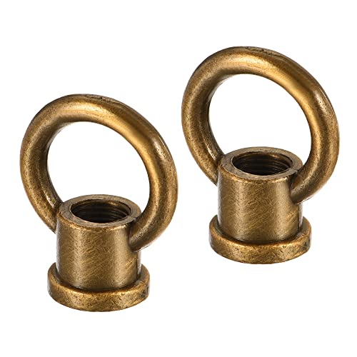 sourcing map 2 Stück Ösenmutter 15kg max. Belastung 29x35mm M10 Gewinde Ringform Weibliche Schlaufe für Hängelampe Kronleuchter Gold Bronze von sourcing map