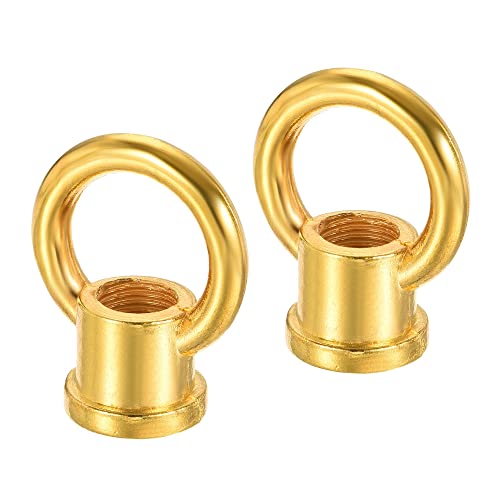 sourcing map 2 Stück Ösenmutter 15kg max. Belastung 29x35mm M10 Gewinde Ringform Weibliche Schlaufe für Hängelampe Kronleuchter Gold Ton von sourcing map