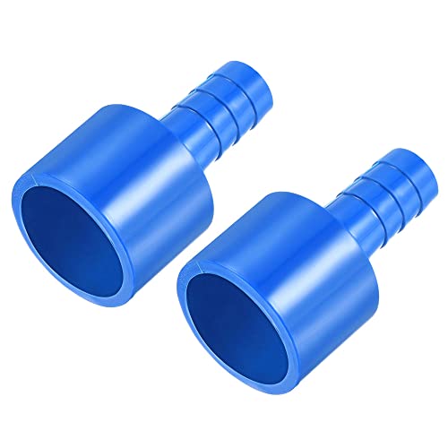 sourcing map 2 Stück PVC Rohrverschraubung 10mm mit Widerhaken x 20mm Innendurchm. Zapfen Gerader Rohradapter Schlauch Schnellkupplung Blau von sourcing map