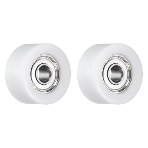 sourcing map 2 Stück Rollenlaufrolle 3 x 12 x 6 mm, Flacher Rollrad mit 693ZZ Lager für Möbel-Hardware-Zubehör (weiß) von sourcing map