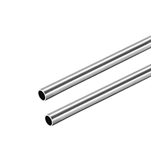sourcing map 2 Stück 304 Edelstahl Rohr 5mm Außendurchmesser, Nahtlose Gerade Rundrohr 0.4mm Wandstärke, Runde Edelstahlrohr 250mm Länge, Industrie Präzision Metallrohr für Geländer Handläufe von sourcing map