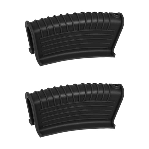 sourcing map 2 Stück Silikon Topfgriffhalter Hitzebeständige Topfgriffabdeckungen Topflappen Ärmel rutschfest für Küchentöpfe Bratpfannen Kochgeschirr Schwarz von sourcing map