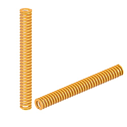 sourcing map 2 Stück 3D-Druckfedern 10mm AD 90mm lang Gelber Druckfeder 3D-Drucker Zubehör Feder Federn Zugfeder Zugfedern Spiralfeder Spiralfedern Lichtlast Kompression Moulde Springs von sourcing map