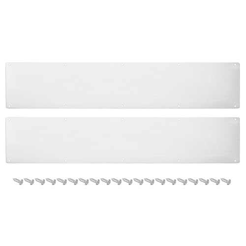 sourcing map 2 Stück Türschutzplatte, 6 x 30 Zoll Aluminium Türschutzplatte für Außen- oder Hintertür, Verhindert das Eintreten der Tür, Silber von sourcing map