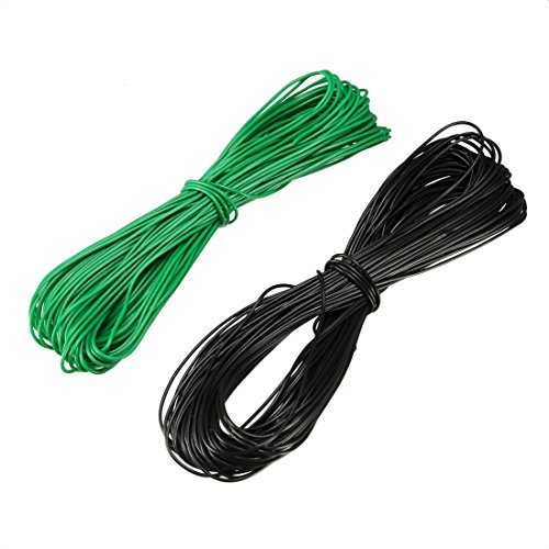 sourcing map 2 Stück Wickeldraht Verzinnter Kupferdraht P/N 30 AWG 10M Länge Schwarz Grün von sourcing map