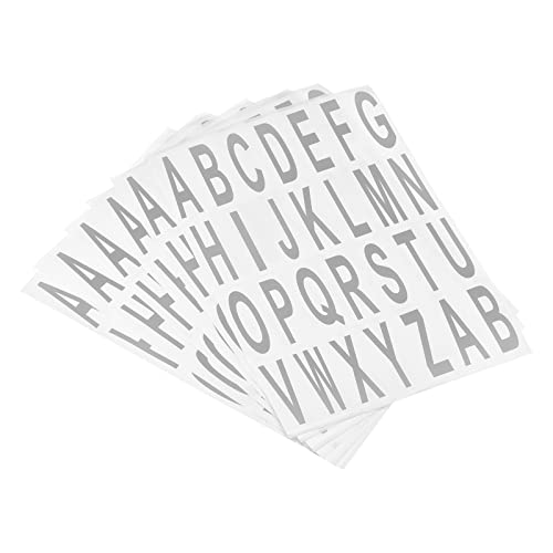 sourcing map 20 Blatt Buchstaben Aufkleber A bis Z Selbstklebende Etiketten Grau auf Weiß von sourcing map