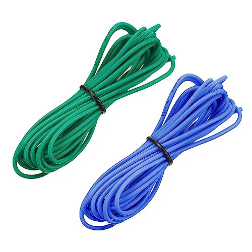 sourcing map 20AWG Elektrischer Draht Kabel 3 Meter Litzendraht Silikon Verzinnte Kupferdrahtspule je 0,52 mm² Solid Elektronik Wire für DIY RC-Modell Lampen Haushaltsgeräte, Blau,Grün von sourcing map