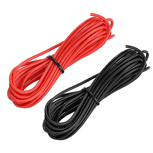 sourcing map 20AWG Elektrischer Draht Kabel 3 Meter Litzendraht Silikon Verzinnte Kupferdrahtspule je 0,52 mm² Solid Elektronik Wire für DIY RC-Modell Lampen Haushaltsgeräte, Schwarz,Rot von sourcing map