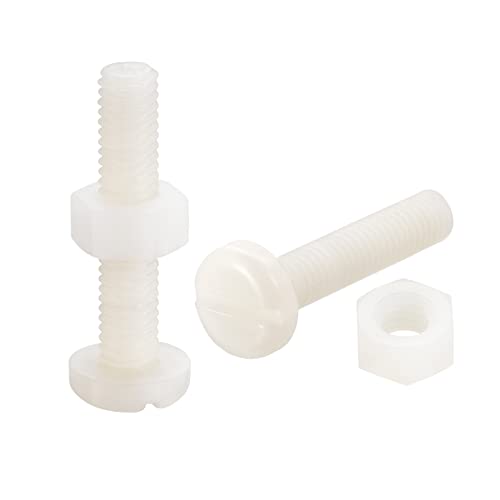 sourcing map 20 Paare Nylon Schraube Mutter Satz für Maschinen Elektronik M6x30mm geschlitzte Flachkopfschraube & M6 Sechskantmuttern weiß sourcing map 20 Paare Nylon Schraube Mutter Satz für Maschinen Elektronik M6x30mm geschlitzte Flachkopfschraube & M6 Sechskantmuttern weiß von sourcing map