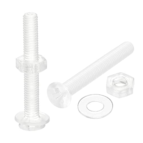 sourcing map 20 Sätze Kreuzschlitz Maschinenschrauben M3 x 25mm Kunststoff mit Muttern und Unterlegscheiben PC Flachkopf Maschinenschrauben Transparent sourcing map 20 Sätze Kreuzschlitz Maschinenschrauben M3 x 25mm Kunststoff mit Muttern und Unterlegscheiben PC Flachkopf Maschinenschrauben Transparent von sourcing map