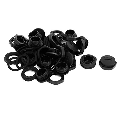 sourcing map 20 Stk. Kabel Verschraubungskappe M20x1,5mm Nylon Außengewinde Endkappe Schwarz von uxcell