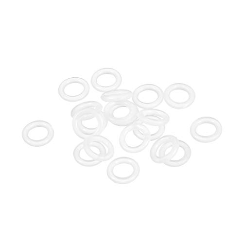 sourcing map 20 Stk. Silikon O-Ring VMQ Dichtungsring 10mm AD 6mm ID 2mm Breite Weiß von sourcing map