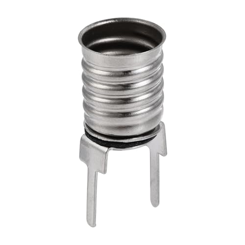 sourcing map 20 Stück E10 Lampenfassung 10.5x25mm DC 30V Lampenfassung Schraubsockel mit Draht Vernickeltes Kupfer von sourcing map