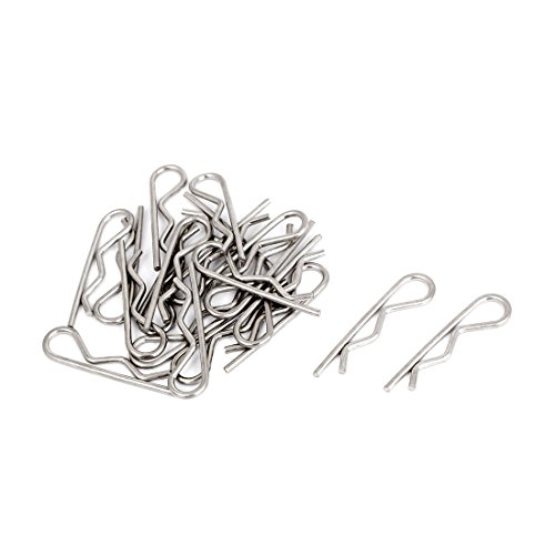sourcing map 20 Stück Haarnadeln Splint Clip Hardware Silber Ton 1.5mm x 33mm von sourcing map