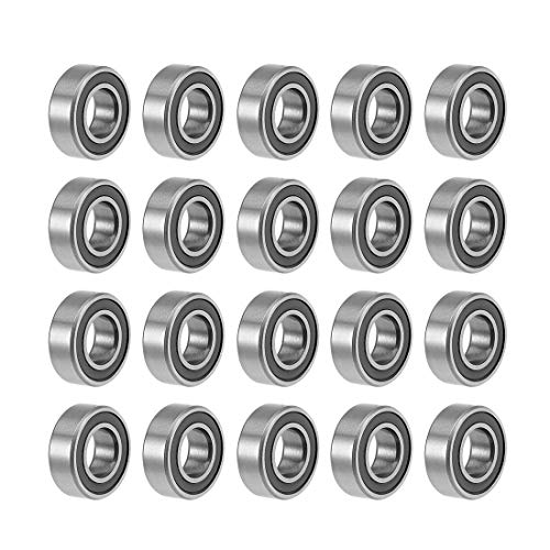 sourcing map 20 Stück Kugellager Rillenkugellager MR126-2RS 6mm Innendurchm 12mm Außendurchm 4mm Bohrung Doppelt Abgedichtet Chromstahl Z2 für Skateboard 3D Drucker Roller Inline Skates von sourcing map