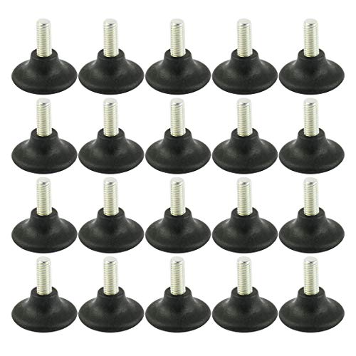 sourcing map 20 Stück Verstellbare Möbelfüße Nivellierungs Fuß Tisch Verstellbar 38mm Basis M8x17mm Gewinde von uxcell
