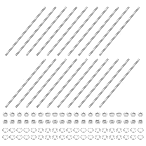 sourcing map 20 Stück Vollgewindestange, M3 x 140 mm, Edelstahl, Rechtsgewindestangen mit Muttern und flacher Unterlegscheibe, Vollnietenstange für Klemmen, Aufhänger und U-Bolzen sourcing map 20 Stück Vollgewindestange, M3 x 140 mm, Edelstahl, Rechtsgewindestangen mit Muttern und flacher Unterlegscheibe, Vollnietenstange für Klemmen, Aufhänger und U-Bolzen von sourcing map