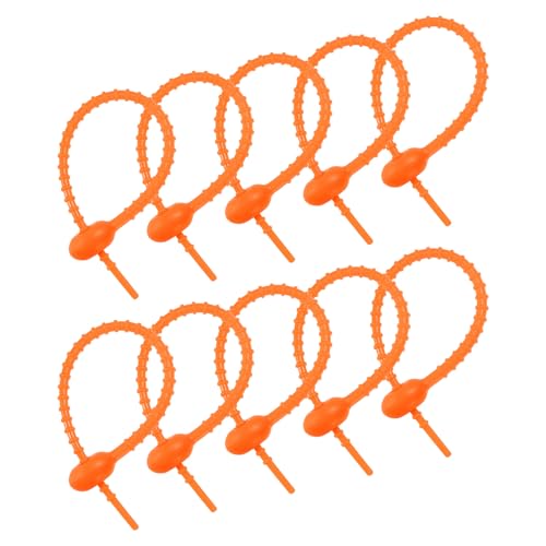 sourcing map 20 Stück Wiederverwendbare Reißverschlüsse 7 Zoll Silikon Taschenclips Allzweck Kabelbinder Brotbinder, Haushaltsdrehbinder, wiederverwendbare Drehbinder, Neon Orange von sourcing map