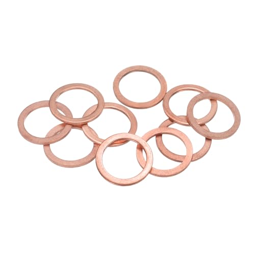 sourcing map 20 Stück flache Unterlegscheiben, M18 x 24 x 1,5 mm Kupferdichtungsscheiben, metrische Dichtungsringdichtung sourcing map 20 Stück flache Unterlegscheiben, M18 x 24 x 1,5 mm Kupferdichtungsscheiben, metrische Dichtungsringdichtung von sourcing map