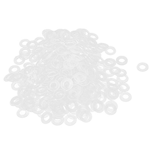 sourcing map 200St Flache Unterlegscheibe Nylon M3 Dichtung 6mm AD 3mm ID 0,5mm Dicke Klar von uxcell