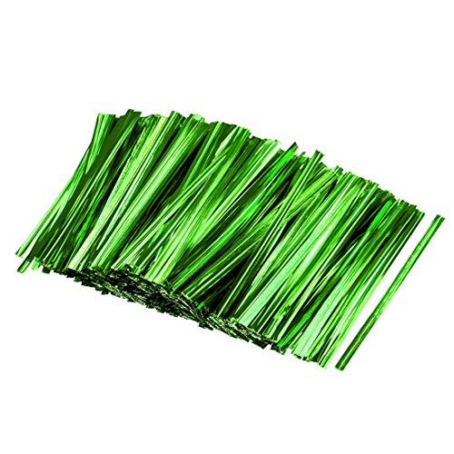 sourcing map 2000Stk. 4 Zoll Metallic Twist Krawatten für Taschen Grün 3 Zoll von sourcing map