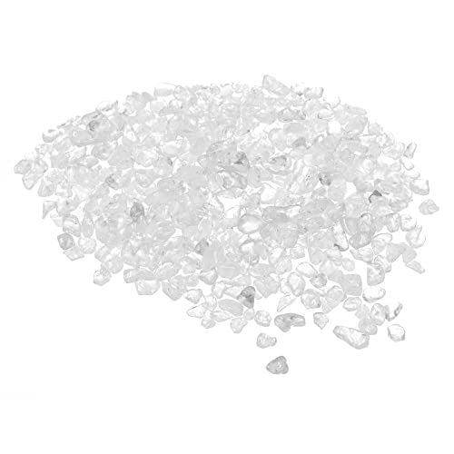 sourcing map 200g/0.44lb 5-7mm Getrommelte Späne Steine Natürlich Gebrochen Kristall Quartz Unregelmäßig Poliert Steine Kies Dekoration für Aquarium Pflanzen Vase Füller Weiß von sourcing map