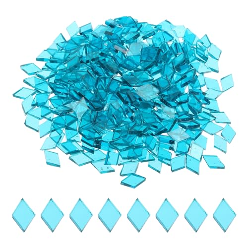 sourcing map 200g Mosaikfliesen in Rautenform aus Glas, Buntglasmosaikstücke für die Dekoration von Zuhause, Kunsthandwerk und DIY-Projekte, Transparent Blau von sourcing map