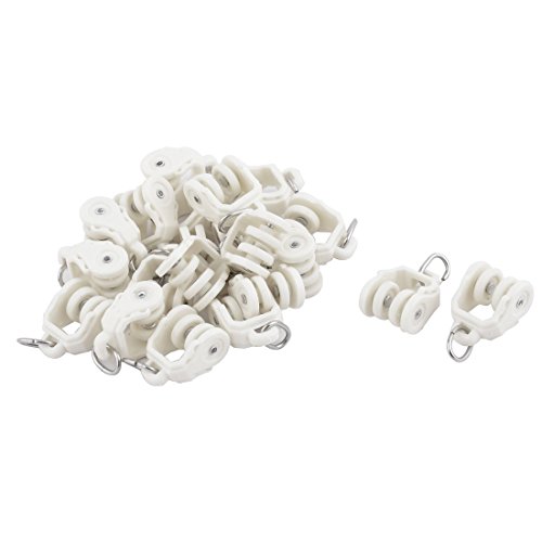 sourcing map 20Stk Gardinenröllchen Schlaf Plastik Doppelrollen Vorhangschiene Schieberollen Gardinengleiter von uxcell