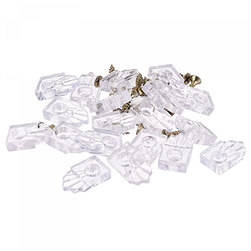 sourcing map 20Stk Glashalter Kit Schrank Tür Klammern Plastik Spiegel für 2mm 15mmx25mm von sourcing map