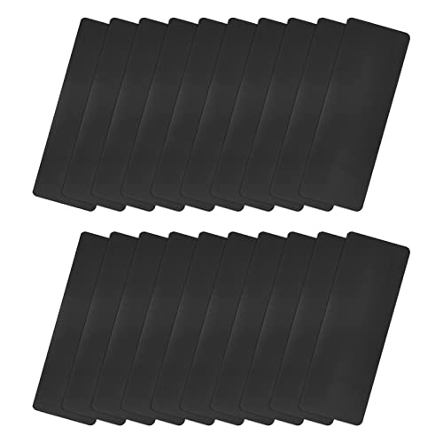 sourcing map 20 Stück Leere Metall Karten 45x15x0.3mm, Schwarz Metallkarte Aluminium Platte, DIY Lasergravur Rohlinge Tag für Klingelschild Visitenkarten Namensschilder Briefkasten Türschilder von sourcing map