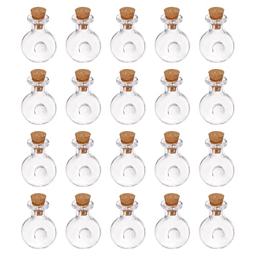 sourcing map 20Stk Mini Glas Flaschen mit Korkstopfen XO Geformt Winzig Glas Gefäße Klein Glas Fläschchen Klar Wunsch Flaschen für Handwerk Kunst Hochzeit Party Dekoration von sourcing map