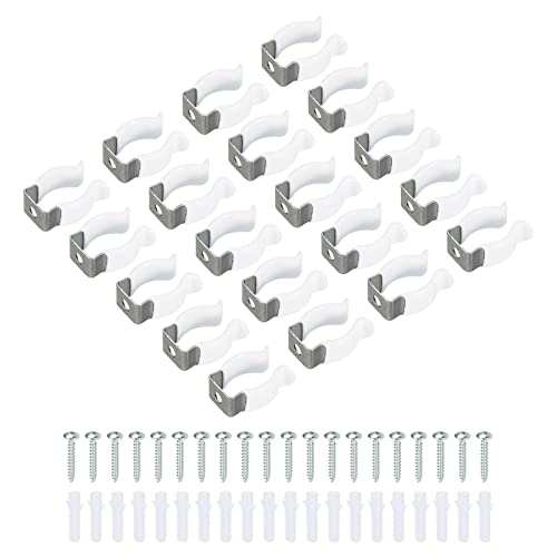 sourcing map 20Stk. T6 U Clips Halter Halterung LED-Lichtstreifenclips Rohrschellen Edelstahl Led Streifen Clips Rohrschellen für Leuchtstoffröhrenhalter weiß von sourcing map