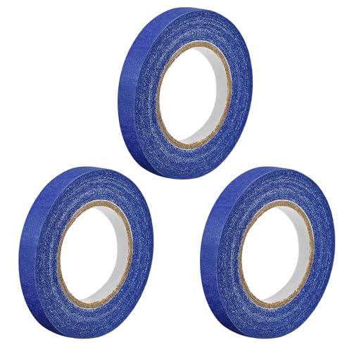 sourcing map 20m x 10mm Krepppapier Klebeband Dunkelblau, 3 Rollen Universal Maler Kreppband Selbstklebend Malerkrepp Abklebeband für Malerarbeiten Dekoration zum Streichen Lackieren Renovieren von sourcing map