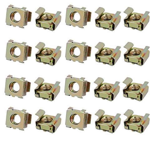 sourcing map 20pcs M6 Kohlenstoffstahl Käfigmutter Messing für Server Regal Schrank DE von uxcell