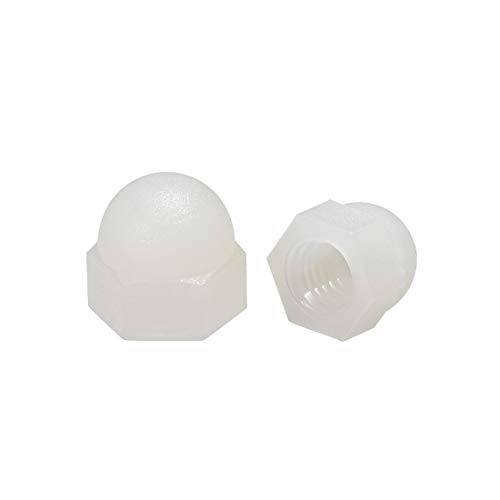 sourcing map 20stk. M5 Hutmutter, Hex Eichel Kuppelmuttern für Schrauben Bolzen Nylon Weiß von sourcing map