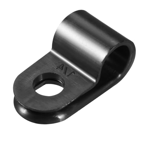 sourcing map 20 Stücke Nylon R-typ Kabel Klemme Organizer Kabel Clips für Draht Management 6,4mm Schwarz CC-1 von sourcing map