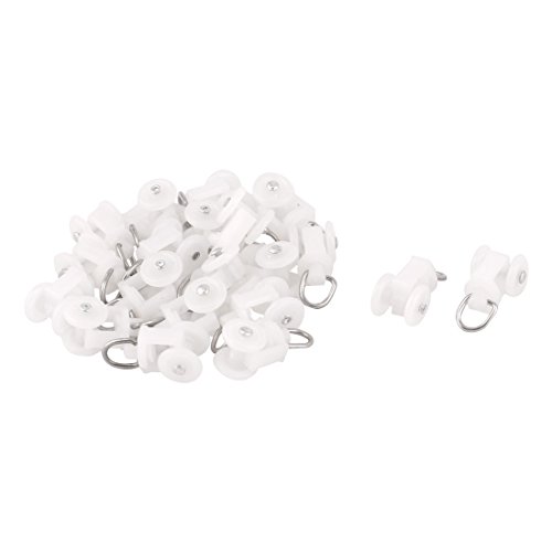 sourcing map 20stk.Gardinenröllchen Vorhang Schwenkring Spur Gleitlaut Schiene Rollen Läufer Grau 12mm Durchmesser Rad von sourcing map