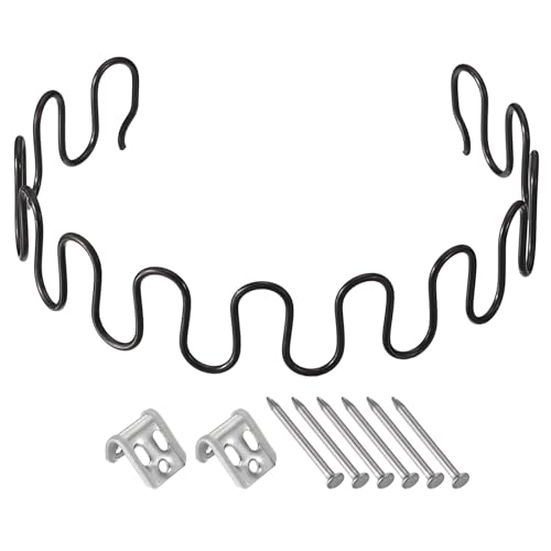 sourcing map 21.7 Zoll Sofa Federersatz mit Clips Nägel runde Form Feder Recliner Teile für Möbel Couch Reparatur Fixierung Stuhl Durchhängende Sitzfläche, Schwarz von sourcing map