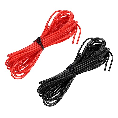 sourcing map 24AWG Elektrischer Draht Kabel 3 Meter Litzendraht Silikon Verzinnte Kupferdrahtspule je 0,2 mm² Solid Elektronik Wire für DIY RC-Modell Lampen Haushaltsgeräte, Schwarz,Rot von sourcing map