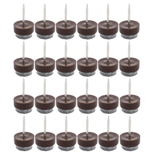 sourcing map 24 Stück Filzgleiter Stuhl Möbel Füße Beine Bodenschutz Wache Filz Pad Nägel 16mm Durchm für Kabinett Schreibtisch 16mm Durchmesser 16mm von sourcing map