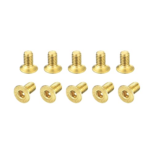 sourcing map 24Stk. Flachkopf Kopfschraube M2,5-0,45x5mm Messing Innensechskantantrieb von sourcing map