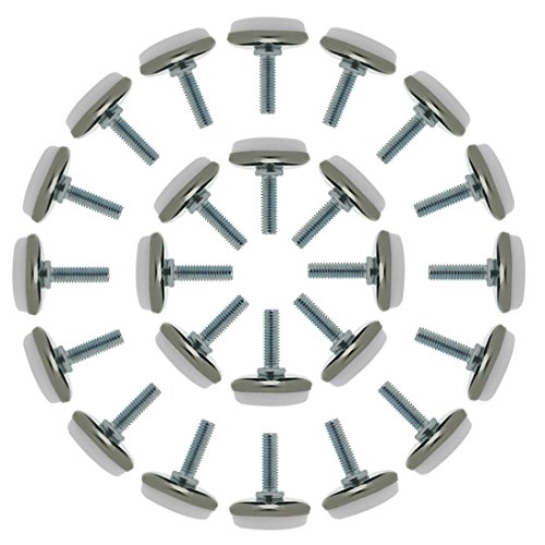 sourcing map 24Stk. Verstellbare Möbelfüße Nivellierungsfüße Schutz Boden Rund Nivellierer Schreibtisch Bein M6x20x30 von sourcing map