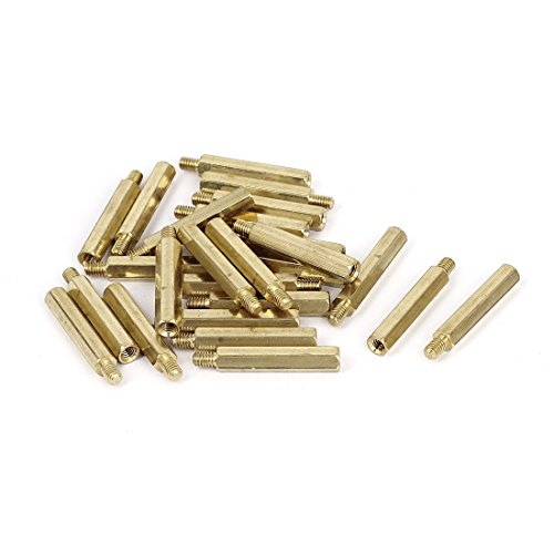sourcing map 25 Stück M4 x30+6mm Innengewinde Messing Sechskant Bolzen Abstands Mutter sourcing map 25 Stück M4 x30+6mm Innengewinde Messing Sechskant Bolzen Abstands Mutter von uxcell