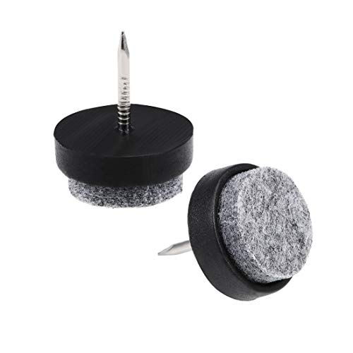 sourcing map 26Stk. Aufnageln Möbel Filzgleiter Stuhl Tischbein Schutz 20mm Durchm. Schwarz von sourcing map
