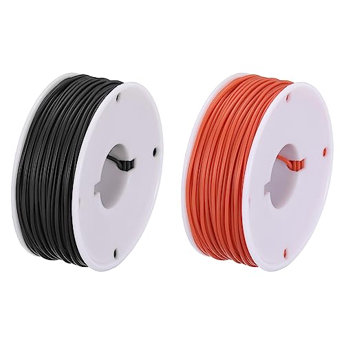 sourcing map 28AWG Elektrisch Draht 0,08mm² Batterie-Elektrokabel Leitungen 30m pro Rolle Litzendraht Kabel Verzinkt Kupferkabel Silikonkabel Jumper Wire für DIY Modelle Anschluss, Schwarz/Rot von sourcing map